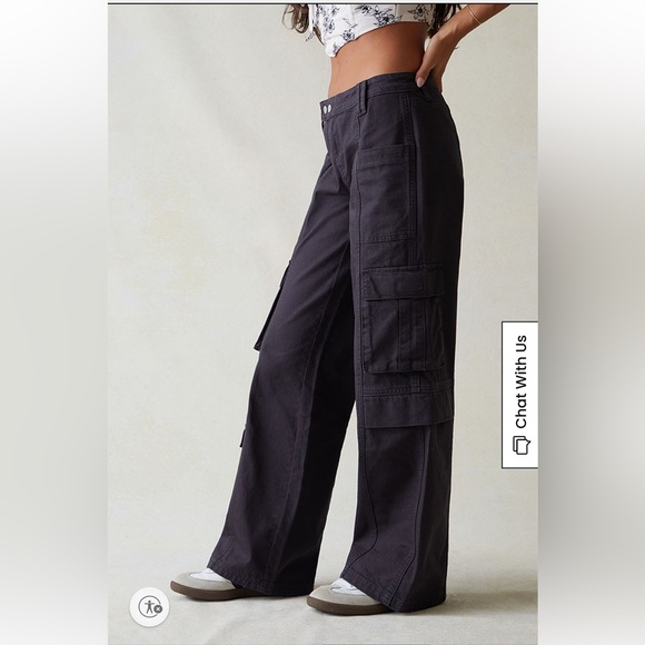 Pacsun Dark Gray Tab Low Rise Baggy Cargo Pants - Picture 3 of 4